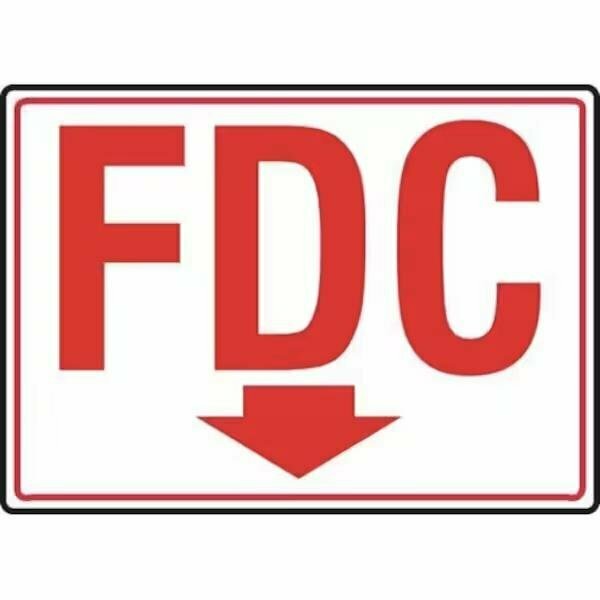 Accuform FDC REFLECTIVE SIGN FDC RED ON WHITE MEXG543VP